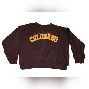 H&M Women's Maroon Colorado Hiking Trail Oversize Crewneck Sweatshirt Sz L